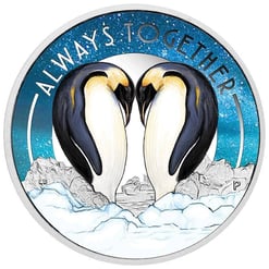 2018 always together penguins 1/2oz. 9999 silver proof coin - perth mint