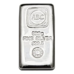 ABC 500g .9995 Silver Cast Bullion Bar