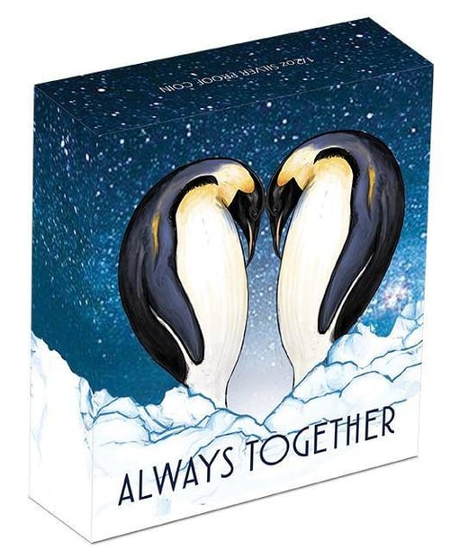 2018 always together penguins 1/2oz. 9999 silver proof coin - perth mint