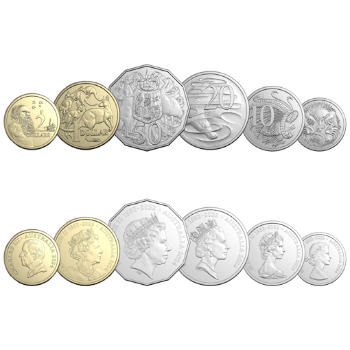 2024 change of monarch uncirculated six coin set - albr / cuni