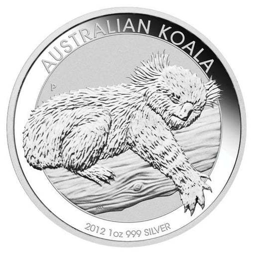 2012 australian koala 1oz. 999 silver coin in capsule - the perth mint