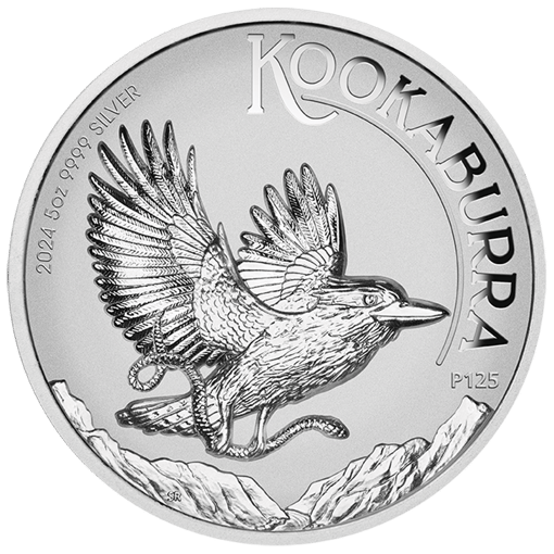 2024 australian kookaburra 5oz. 9999 silver proof high relief incused coin