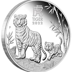 2022 year of the tiger 1oz. 9999 silver proof coin - lunar series iii