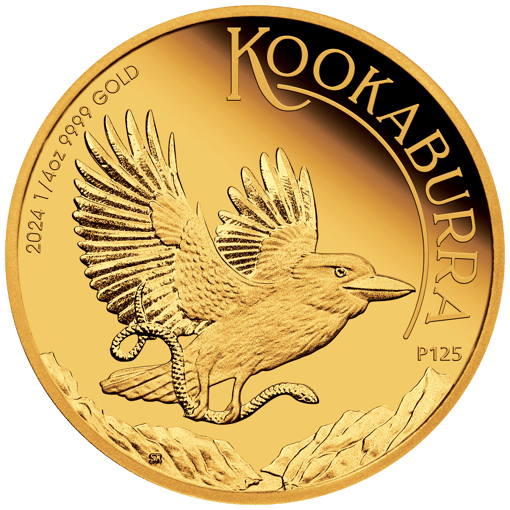 2024 australian kookaburra 1/4oz. 9999 gold proof coin