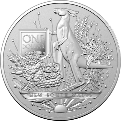 2022 australia's coat of arms - new south wales 1oz. 999 silver bullion coin