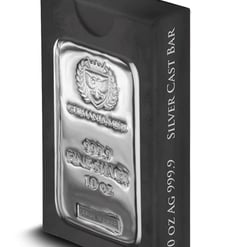Germania mint 10oz. 9999 silver cast bullion bar